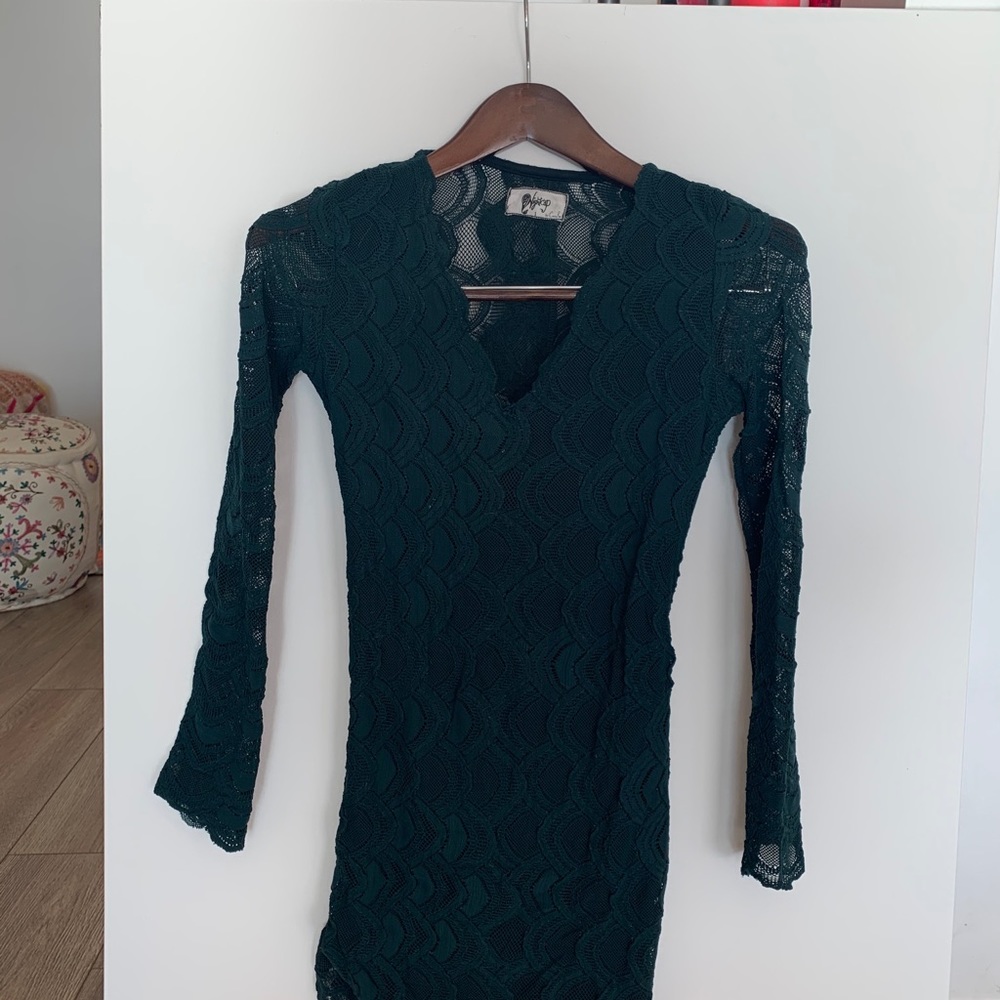Nightcap Clothing Deep V Victorian Lace Dress. - Picture 2 of 4